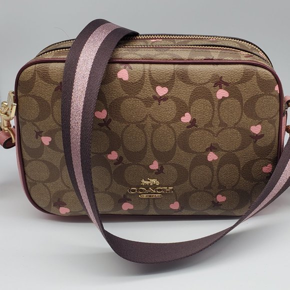 Coach Signature Heart Floral Print Jes Camera Bag